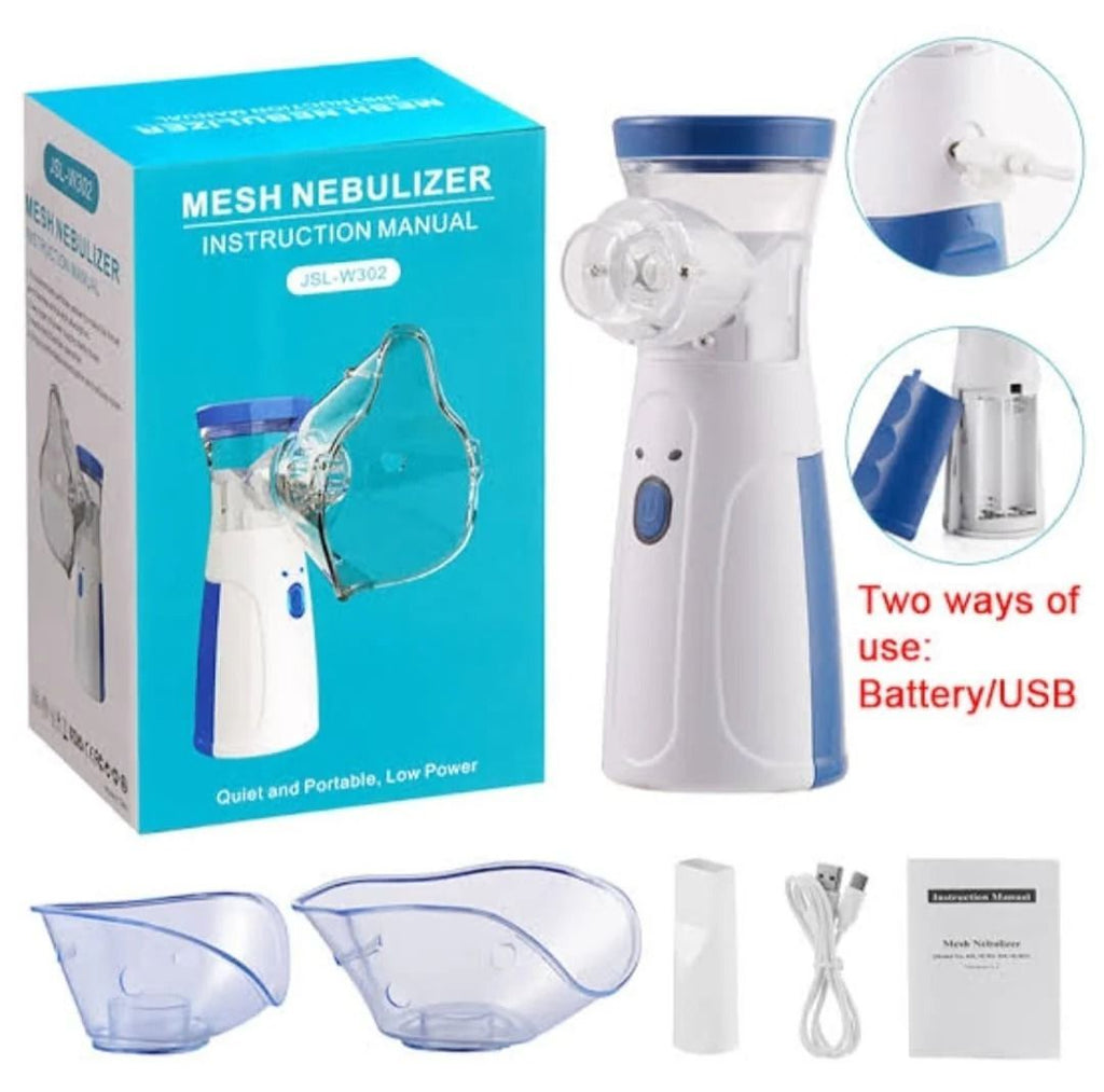 "Portable Mesh Nebulizer for Kids & Adults – Quiet, Rechargeable, USB/Battery Powered"