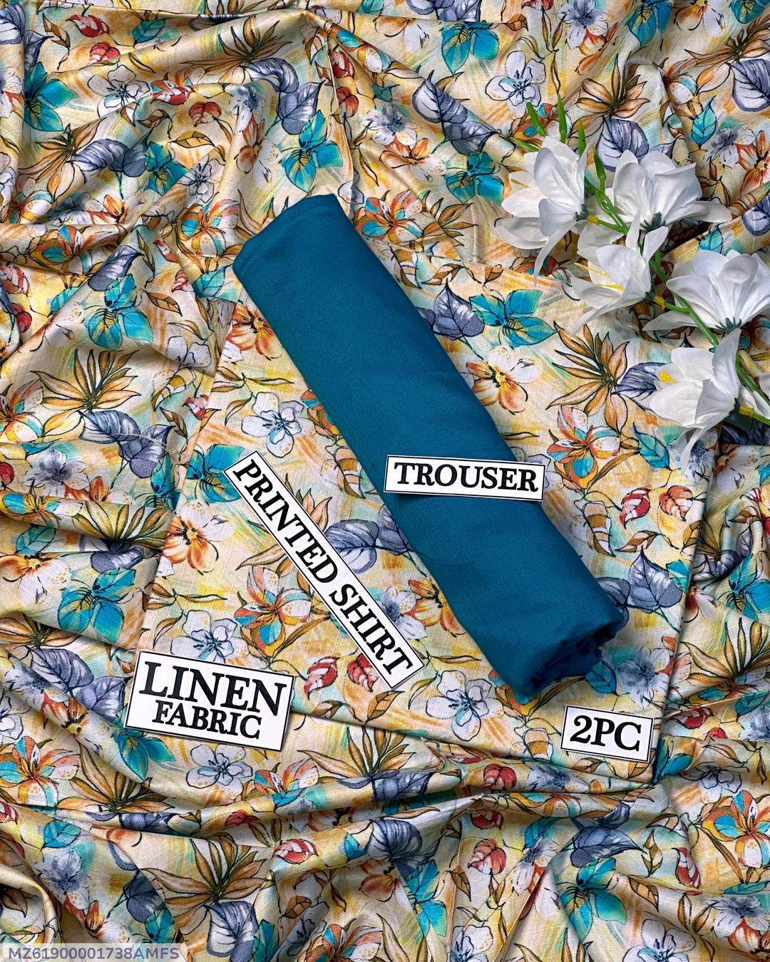 Women Linen Printed Suit Floral Digital Print