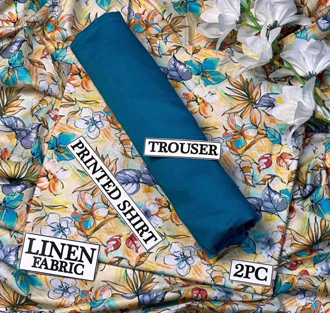 Women Linen Printed Suit Floral Digital Print
