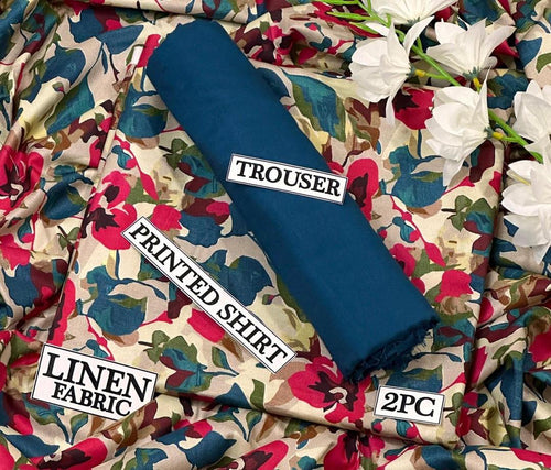 2 Pcs Women's Unstitched Digital Print Suit