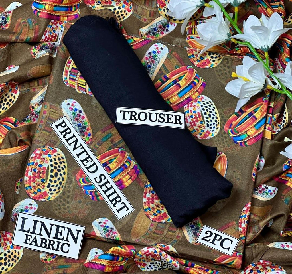 Women Linen Digital Print Suit Set Pakistan