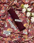 Women Linen Printed Suit Brown Trousers Set
