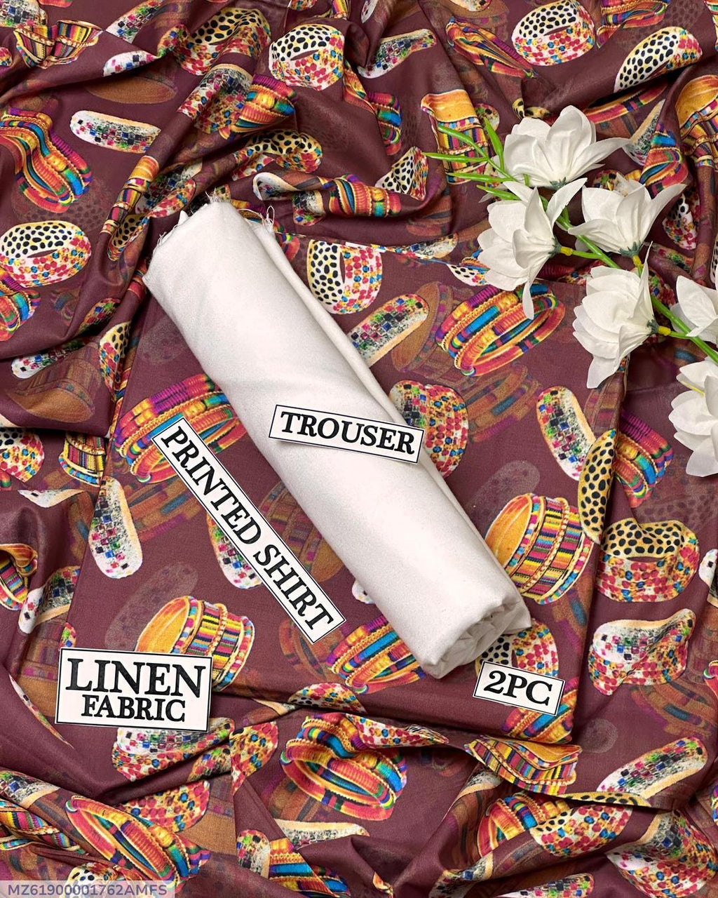 Women Linen Printed Suit Set 2.5m Cut