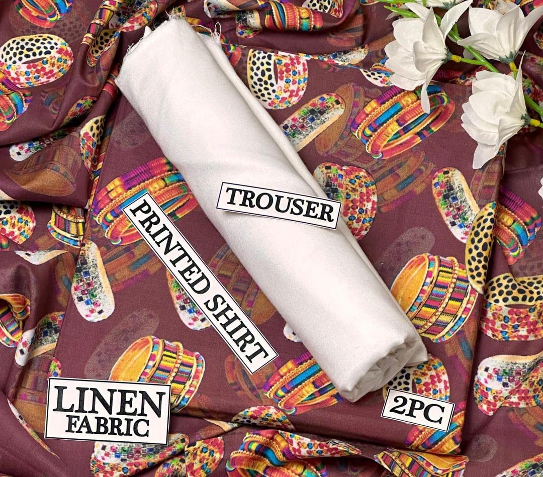 Women Linen Printed Suit Set 2.5m Cut